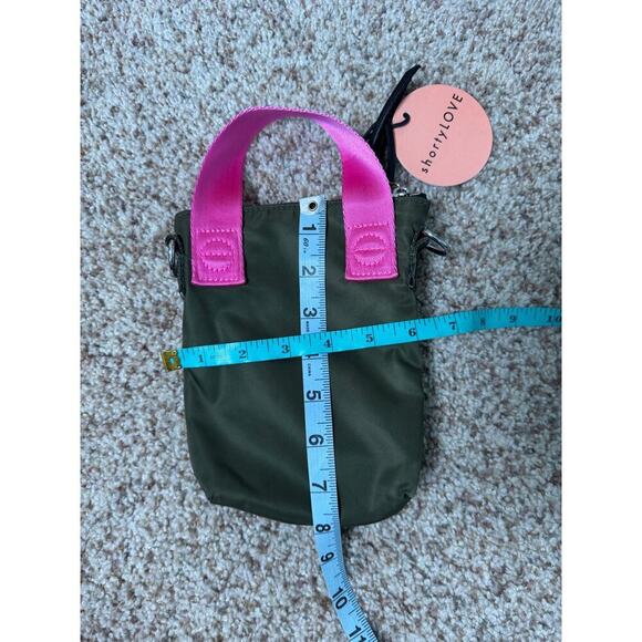 ShortyLOVE Phone Crossbody Bag in Army Green & Pink, NWT - Picture 3 of 10